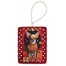 Load image into Gallery viewer, Chihuahua Holiday Christmas Porcelain Ornament