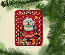 Load image into Gallery viewer, Coton De Tulear Holiday Christmas Porcelain Ornament