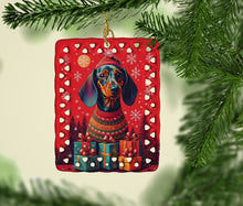 Load image into Gallery viewer, Dachshund Holiday Christmas Porcelain Ornament
