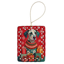 Load image into Gallery viewer, Dalmatian Holiday Christmas Porcelain Ornament