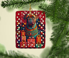 Load image into Gallery viewer, Dogue de Bordeaux Holiday Christmas Porcelain Ornament