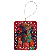 Load image into Gallery viewer, Dogue de Bordeaux Holiday Christmas Porcelain Ornament