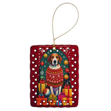 Load image into Gallery viewer, English Foxhound Holiday Christmas Porcelain Ornament