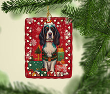 Load image into Gallery viewer, English Springer Spaniel Holiday Christmas Porcelain Ornament