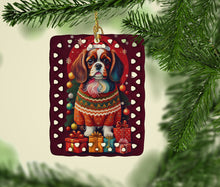 Load image into Gallery viewer, English Toy Spaniel Holiday Christmas Porcelain Ornament