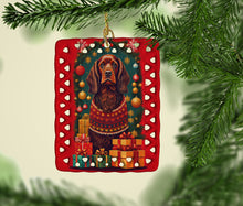 Load image into Gallery viewer, Field Spaniel Holiday Christmas Porcelain Ornament