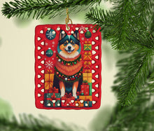 Load image into Gallery viewer, Finnish Lapphund Holiday Christmas Porcelain Ornament
