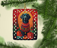 Load image into Gallery viewer, Flat-Coated Retriever Holiday Christmas Porcelain Ornament