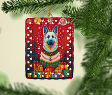 Load image into Gallery viewer, German Shepherd Holiday Christmas Porcelain Ornament