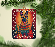 Load image into Gallery viewer, German Shepherd Holiday Christmas Porcelain Ornament