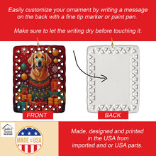 Load image into Gallery viewer, Golden Retriever Holiday Christmas Porcelain Ornament