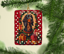 Load image into Gallery viewer, Gordon Setter Holiday Christmas Porcelain Ornament