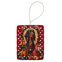 Load image into Gallery viewer, Gordon Setter Holiday Christmas Porcelain Ornament