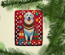 Load image into Gallery viewer, Great Pyrenees Holiday Christmas Porcelain Ornament