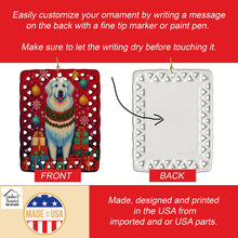 Load image into Gallery viewer, Great Pyrenees Holiday Christmas Porcelain Ornament