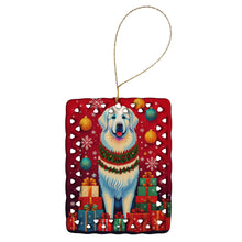 Load image into Gallery viewer, Great Pyrenees Holiday Christmas Porcelain Ornament