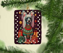 Load image into Gallery viewer, Chinese Crested Holiday Christmas Porcelain Ornament