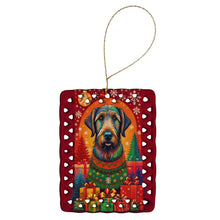 Load image into Gallery viewer, Irish Wolfhound Holiday Christmas Porcelain Ornament