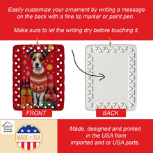 Load image into Gallery viewer, Jack Russell Terrier Holiday Christmas Porcelain Ornament