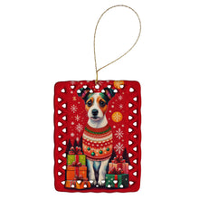 Load image into Gallery viewer, Jack Russell Terrier Holiday Christmas Porcelain Ornament