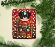 Load image into Gallery viewer, Japanese Chin Holiday Christmas Porcelain Ornament