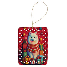 Load image into Gallery viewer, Japanese Spitz Holiday Christmas Porcelain Ornament