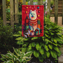Load image into Gallery viewer, Japanese Spitz Holiday Christmas Garden Flag – Outdoor Decorative Yard Flag