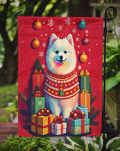 Load image into Gallery viewer, Japanese Spitz Holiday Christmas Garden Flag – Outdoor Decorative Yard Flag