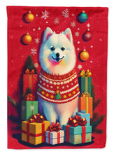 Load image into Gallery viewer, Japanese Spitz Holiday Christmas Garden Flag – Outdoor Decorative Yard Flag