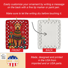 Load image into Gallery viewer, Lakeland Terrier Holiday Christmas Porcelain Ornament