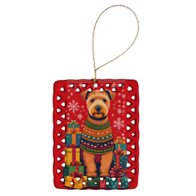 Load image into Gallery viewer, Lakeland Terrier Holiday Christmas Porcelain Ornament