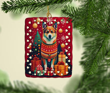 Load image into Gallery viewer, Norwegian Buhund Holiday Christmas Porcelain Ornament