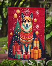 Load image into Gallery viewer, Norwegian Buhund Holiday Christmas Garden Flag – Outdoor Decorative Yard Flag