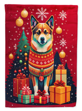Load image into Gallery viewer, Norwegian Buhund Holiday Christmas Garden Flag – Outdoor Decorative Yard Flag