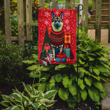 Load image into Gallery viewer, Norwegian Elkhound Holiday Christmas Garden Flag – Outdoor Decorative Yard Flag
