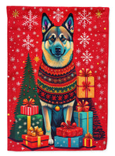 Load image into Gallery viewer, Norwegian Elkhound Holiday Christmas Garden Flag – Outdoor Decorative Yard Flag