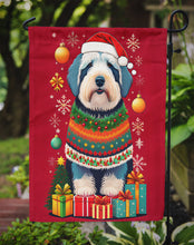 Load image into Gallery viewer, Old English Sheepdog Holiday Christmas Garden Flag – Outdoor Decorative Yard Flag