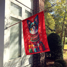 Load image into Gallery viewer, Papillon Holiday Christmas House Flag