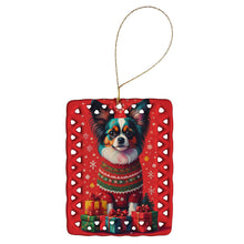Load image into Gallery viewer, Papillon Holiday Christmas Porcelain Ornament