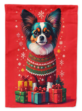 Load image into Gallery viewer, Papillon Holiday Christmas Garden Flag – Outdoor Decorative Yard Flag