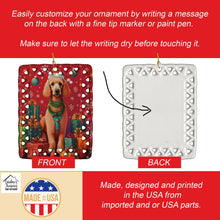 Load image into Gallery viewer, Poodle Holiday Christmas Porcelain Ornament