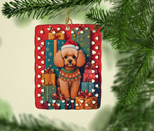 Load image into Gallery viewer, Poodle Holiday Christmas Porcelain Ornament
