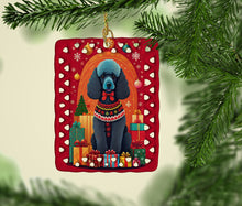 Load image into Gallery viewer, Poodle Holiday Christmas Porcelain Ornament