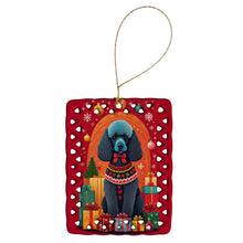 Load image into Gallery viewer, Poodle Holiday Christmas Porcelain Ornament