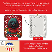 Load image into Gallery viewer, Poodle Holiday Christmas Porcelain Ornament