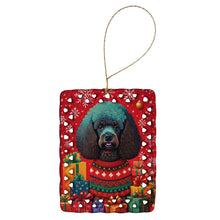 Load image into Gallery viewer, Poodle Holiday Christmas Porcelain Ornament
