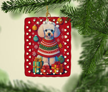 Load image into Gallery viewer, Poodle Holiday Christmas Porcelain Ornament