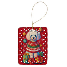 Load image into Gallery viewer, Poodle Holiday Christmas Porcelain Ornament