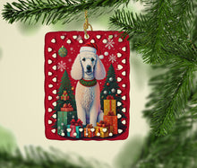 Load image into Gallery viewer, Poodle Holiday Christmas Porcelain Ornament