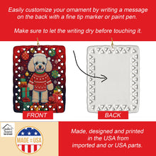Load image into Gallery viewer, Poodle Holiday Christmas Porcelain Ornament